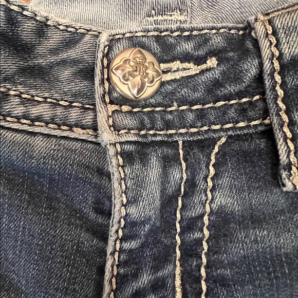 MISS ME BOOT cut Fleur de lis silver mesh-gold studs and crystal embellishment - Picture 11 of 14